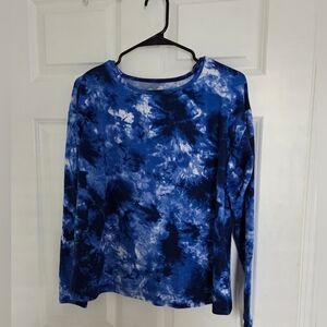 Zelos Blue and White Lounge Top
